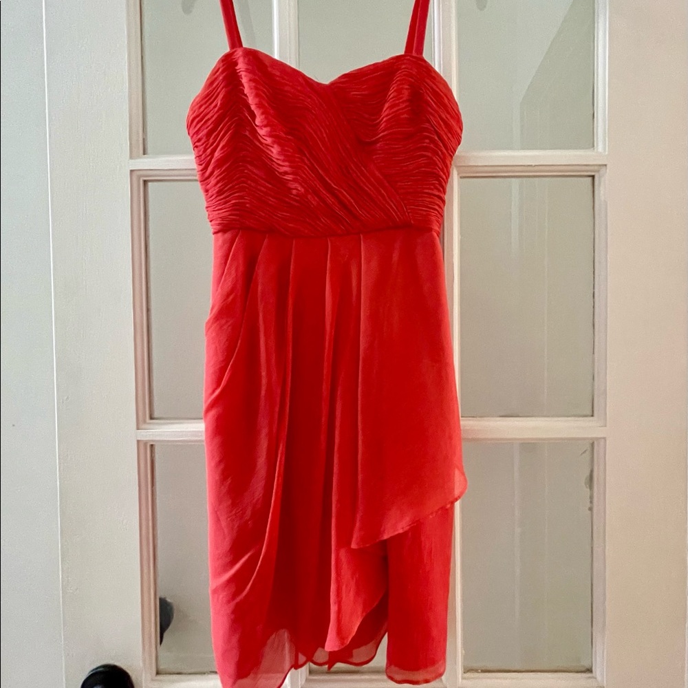 J.Crew Short Red Chiffon Layered Cocktail Dress